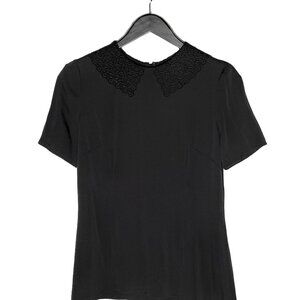Dolce & Gabbana Black Lace Collar Accent Blouse